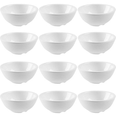 12 Ramekins de Melamina Relevo 90ml Branco Sauce Haus Bowls Pequenos Molhos