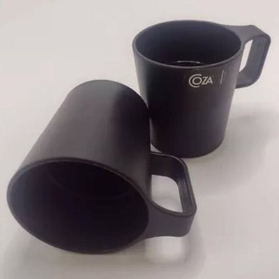 Caneca Escolar 250ml Plástica Xícara Preta Água Café Achocolatado Coza Empilhável Casual Avulsa