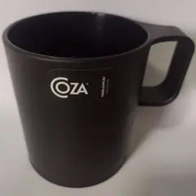 Caneca Escolar 250ml Plástica Xícara Preta Água Café Achocolatado Coza Empilhável Casual Avulsa