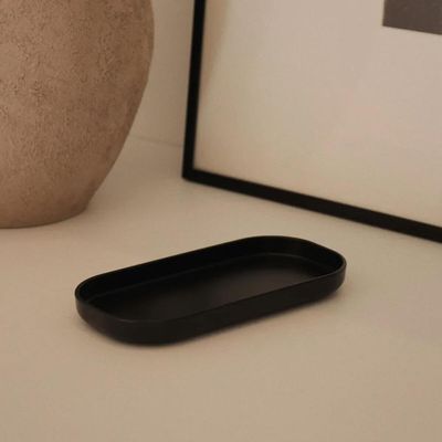 Bandeja para Bancada de Banheiro Dual Ou Preta 16x8cm Suporte Organizador de Utensílios Lavabo