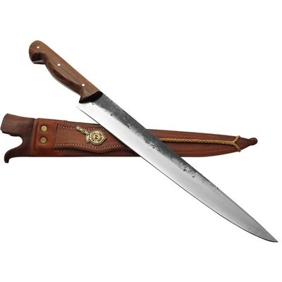 Faca Javalizeira Artesanal 12' Aço Carbono 1070 Caça Javali Rustica Brut Forge