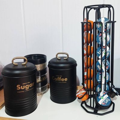 Suporte Giratório Porta 28 Cápsulas de Café Três Corações 15x35cm Aço Preto Organizador Bancada