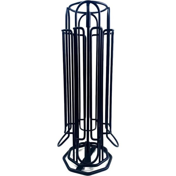 Suporte Giratório Porta 28 Cápsulas de Café Três Corações 15x35cm Aço Preto Organizador Bancada