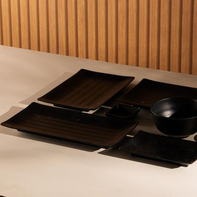Kit 30 Travessas Retangulares de Melamina para Servir Sushi Sashimi Restaurantes Japonês Lyor