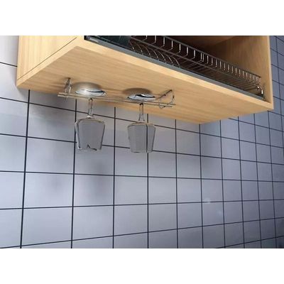 Kit 6 Suportes Organizador Armário Porta Taças Cromado 35cm