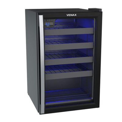 Adega De Vinhos Climatizada Piubella 82l 24 Garrafas Preto Fosco Cave 100 - Venax 127v 127v