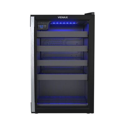 Adega De Vinhos Climatizada Piubella 82l 24 Garrafas Preto Fosco Cave 100 - Venax 127v 127v