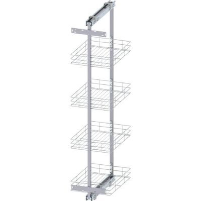 Coluna Deslizante Aramada 4 Prateleiras Tubular 50x35x130cm Evidence Dimec
