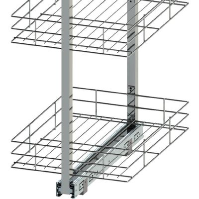Coluna Deslizante Aramada 4 Prateleiras Tubular 50x35x130cm Evidence Dimec