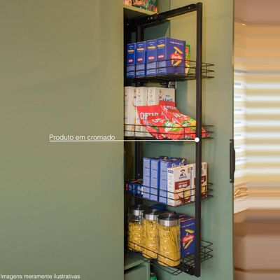 Coluna Deslizante Aramada 4 Prateleiras Tubular 50x35x130cm Evidence Dimec