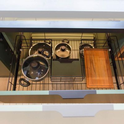 Gaveta Aramada Deslizante com Recorte para Sifão 67cm Corrediças Telescópicas Largas Cromada Dimec