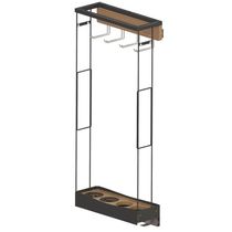Porta Espetos Para Churrasco Steel em Chapa de Aço e Madeira com Porta Condimentos