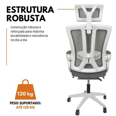 Cadeira De Escritório Presidente Executiva Oficial Paris Cinza