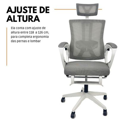 Cadeira De Escritório Presidente Executiva Oficial Paris Cinza
