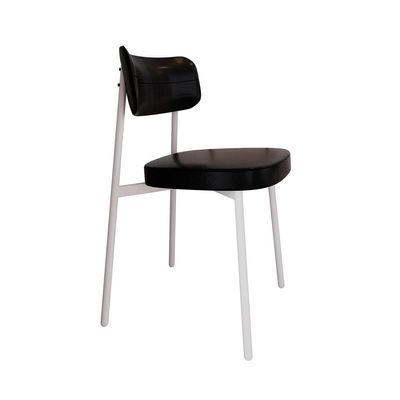 Conjunto com 6 Cadeiras Alloa Revestimento Sintético Preto e Branco