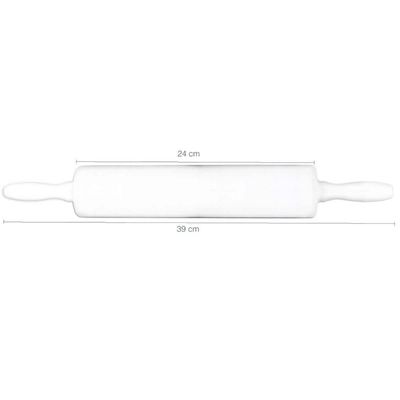 Rolo de Abrir Massa 39cm Maciço Plástico Para Cozinha Macarrão Pizza Profissional