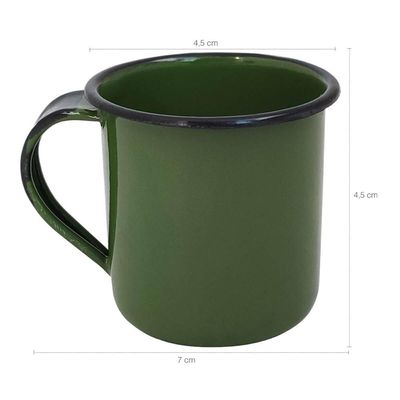 Caneca Xícara de 70ml Chá Café Esmaltadas Cozinha Verde Botânico