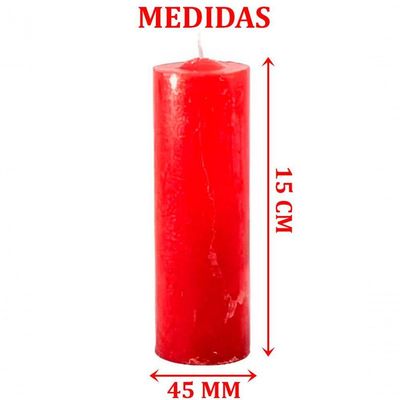Kit 12 Velas 7 Dias Votiva Clássica Vermelha Decorativa 15cm