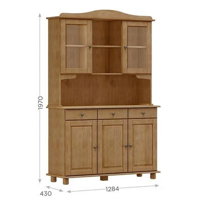 Cristaleira Madeira Maciça 5 Portas 129 Cm 8925 Freijo Milani Store Freijo