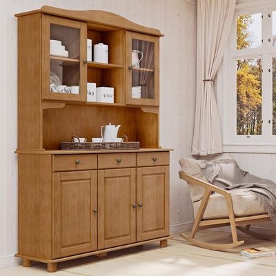 Cristaleira Madeira Maciça 5 Portas 129 Cm 8925 Freijo Milani Store Freijo