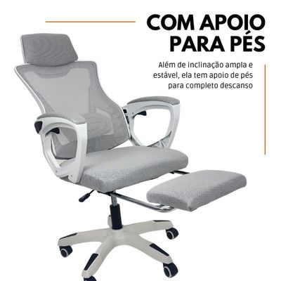 Cadeira De Escritório Presidente Executiva Oficial Supreme Cinza