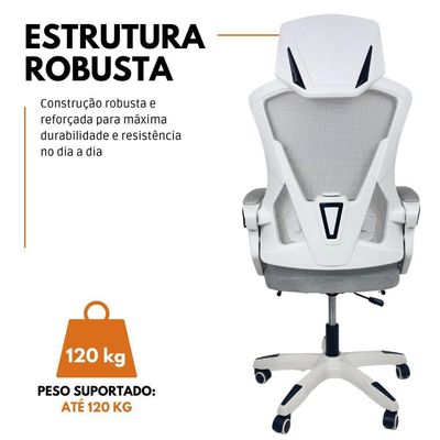 Cadeira De Escritório Presidente Executiva Oficial Supreme Cinza