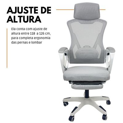 Cadeira De Escritório Presidente Executiva Oficial Supreme Cinza