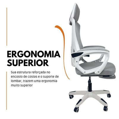 Cadeira De Escritório Presidente Executiva Oficial Supreme Cinza