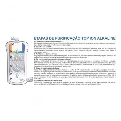 Purificador De Água Top Life Blueoxi 2 Em 1 Água Natural Alcalina Com Ozônio Com PH 9,5 Branco 110V