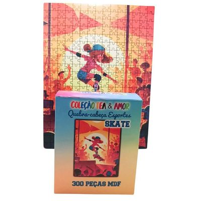Quebra-cabeça Educativo Esportes Skate Crianças 300 Peças