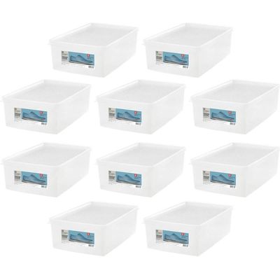 10 Caixas Organizadoras para Calçados Ordene 38 ao 46 com Tampa Multiuso Closet Escritório
