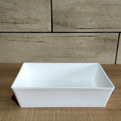 Kit 5 Travessas Retangulares 2,2L Brancas Salada Sobremesa Petisco Cozinha Restaurantes Coza