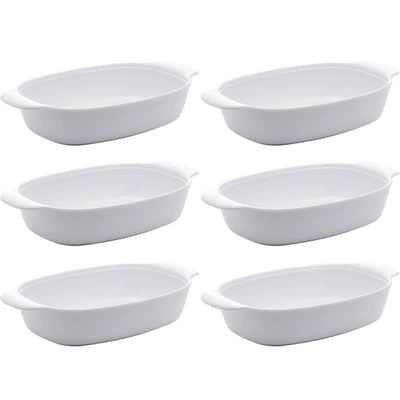 6 Travessas de Melamina para Restaurante 31cm Servir Guarnições com Alças Laterais