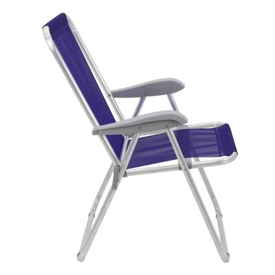 Cadeira de Praia Tramontina Creta Master em Alumínio com Assento Roxo