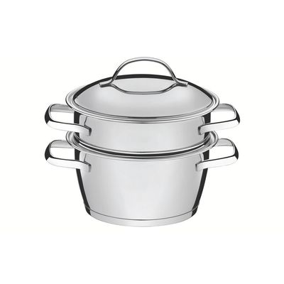 Cuscuzeira Allegra Inox Com Fundo Triplo 2 Peças Tramontina
