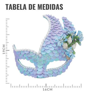 Máscara Carnaval Fantasia Festa Baile Luxo Com Conchas E Flores