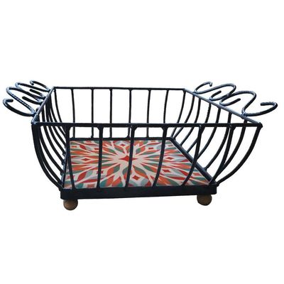 Fruteira De Mesa Ferro E Azulejo Quadrada Grande Pra Cozinha Azulejo G1