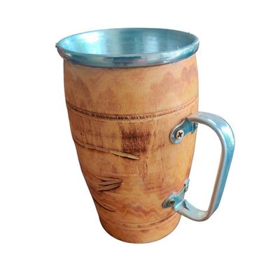Caneca Termica De Madeira Artesanal Rústica 300ml