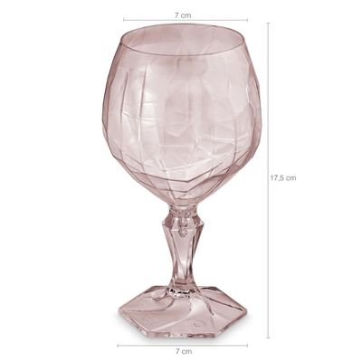 Taça Para Água Suco 350ml Plástico UZ Tango Translucida Rosa