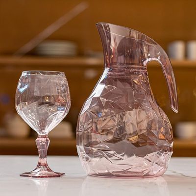 Taça Para Água Suco 350ml Plástico UZ Tango Translucida Rosa