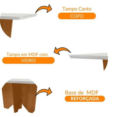 Mesa Sala De Jantar Evora 180cm Em Mdf E Vidro