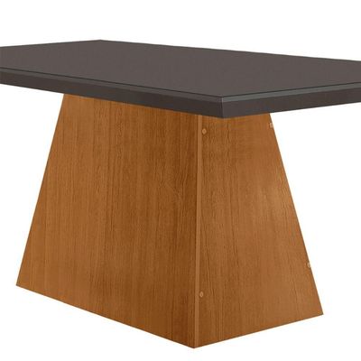 Mesa Sala De Jantar Aida 120cm Em Mdf E Vidro Grafite