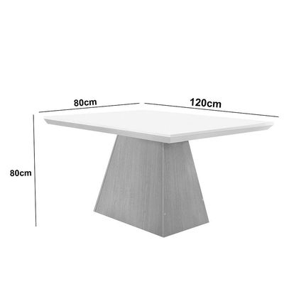 Mesa Sala De Jantar Aida 120cm Em Mdf E Vidro Grafite