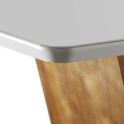 Mesa Para Sala Jantar Luna 180 Mobillare Off White/Imbuia