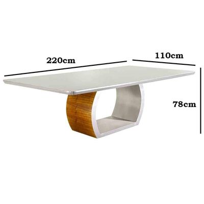 Mesa Para Sala De Jantar Ellis 180 Off White/Imbuia