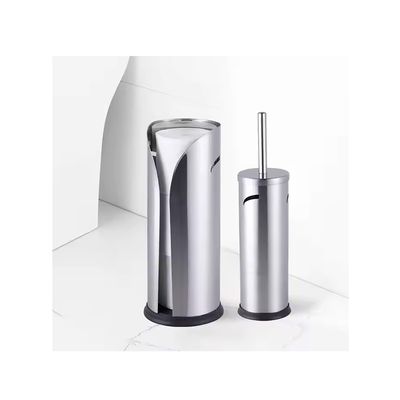 Escova Sanitaria e Porta Papel Higienico Suporte Inox Preto