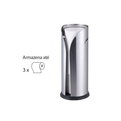 Escova Sanitaria e Porta Papel Higienico Suporte Inox Preto