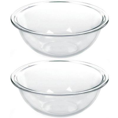 2 Tigelas de Vidro Marinex Plus Astral 1,5L Potes Redondos Transparentes Bowls sem Tampa