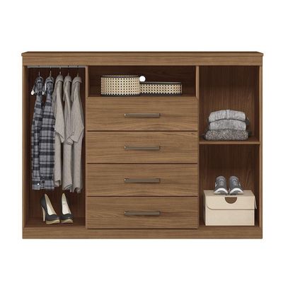 Cômoda Com 2 Portas E 4 Gavetas Santos Andirá Jatoba