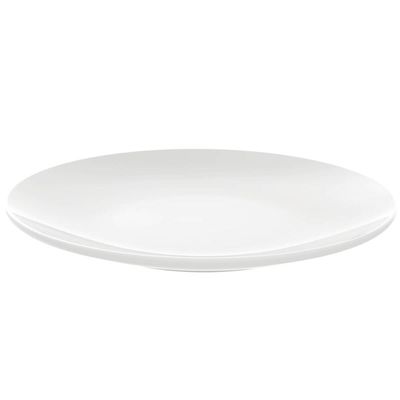 Jogo 12 Pratos de Porcelana Sobremesa Tramontina Leonora 19cm Brancos Raso Leve Cupê